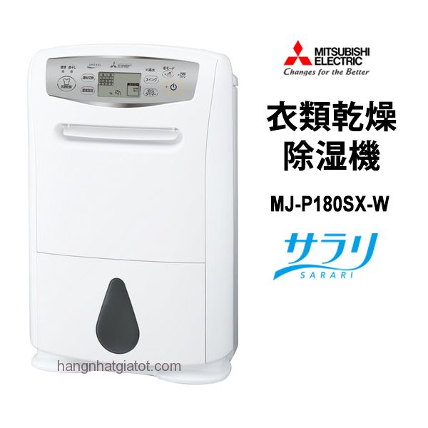 Máy hút ẩm sấy quần áo Mitsubishi Electric MJ-P180SX-W