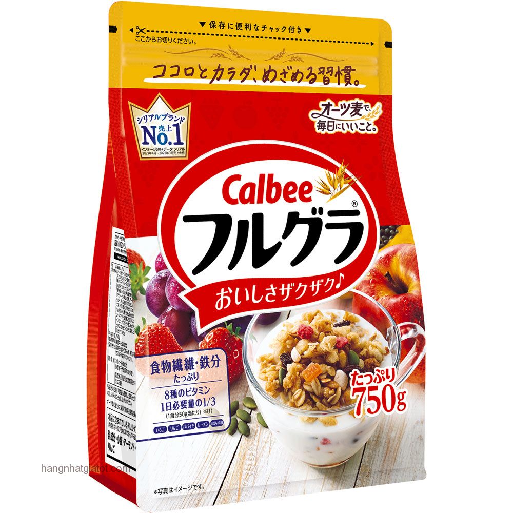 Ngũ cốc Calbee 750g  Nhật Bản mẫu mới date T4/2023 Nhật Bản