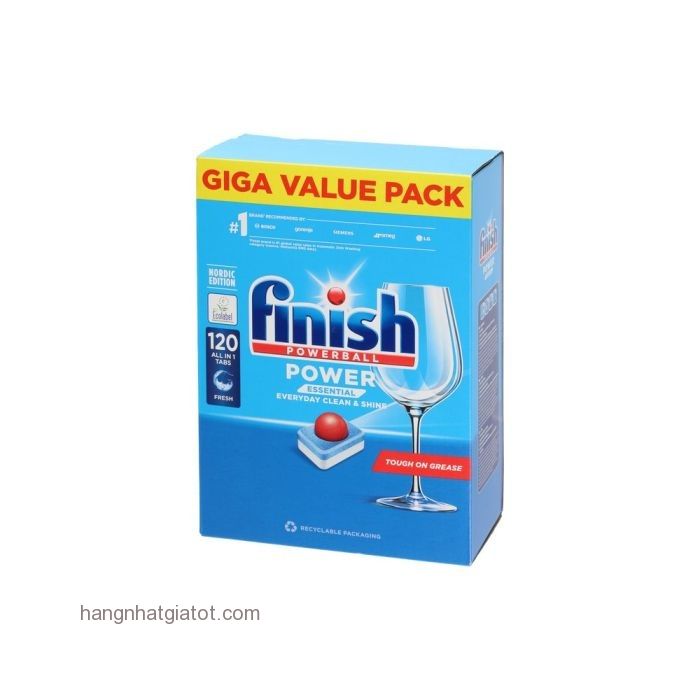 Viên rửa chén bát Finish Powerball Essential 120 viên Ecolabel