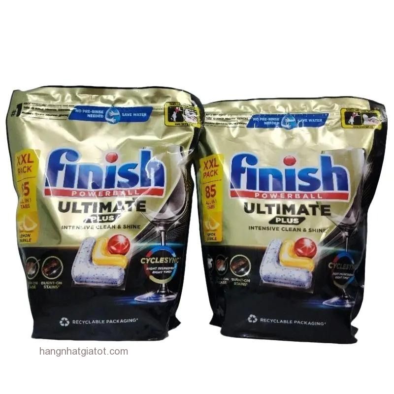 Viên rửa bát Finish Ultimate plus 85 viên Lemon- ĐỨC CHÍNH HÃNG