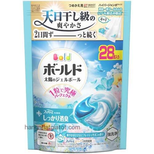 Viên giặt xả gel Ball 4in1 ( 28 Viên)  màu xanh- NỘI ĐỊA NHẬT BẢN