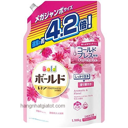 Nước giặt Bold Gel Liquid Aromatic Floral & Sabon Refill 1.980g- JAPAN